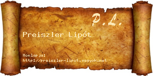Preiszler Lipót névjegykártya